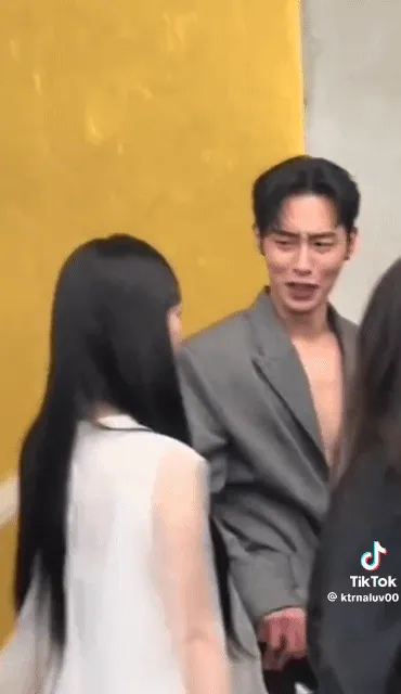 Lee Jae wook and Karina spotted together at the Prada FallWinter 2024 fashion show