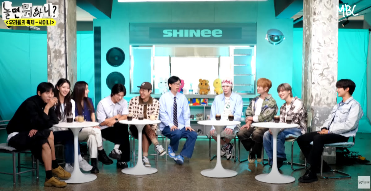 SHINee Makes Powerful Hangout with Yoo Appearance Finger Flicks Hits and Lucifer Love